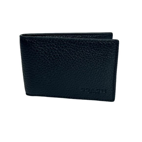 Coach Compact Billfold Wallet in Gunmetal/Black - Picture 1 of 6